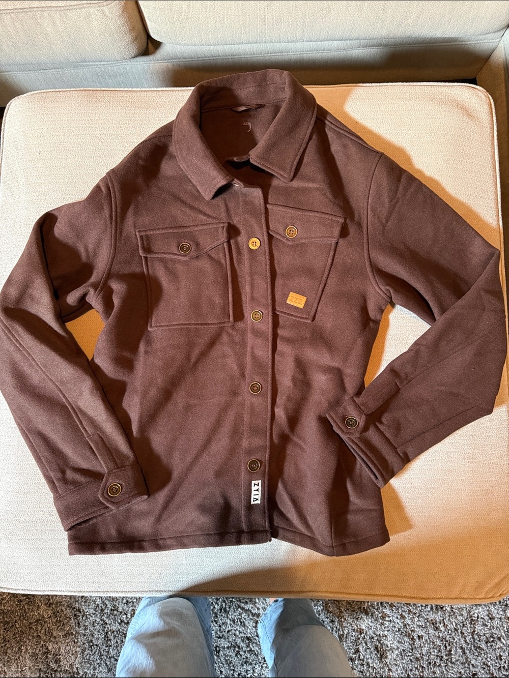 ZYIA Chocolate-Brown Utility Button Jacket